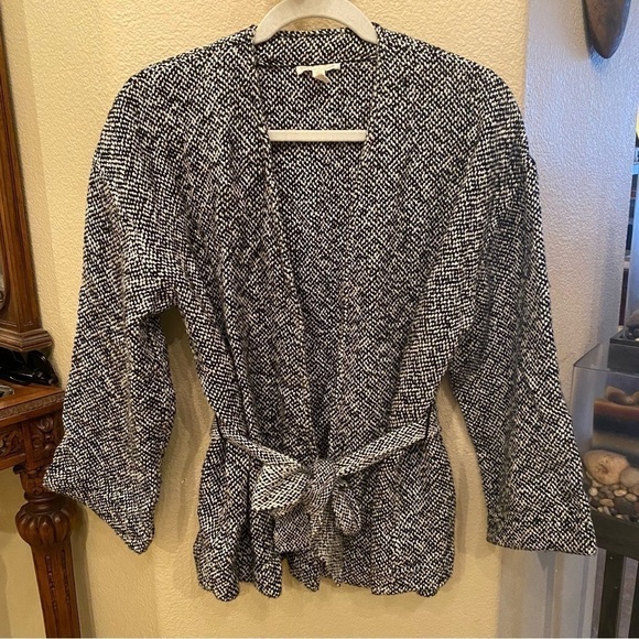 EILEEN FISHER Women 100% Organic Cotton Cardigan Sweater w/ Tie Size Small - Picture 1 of 8